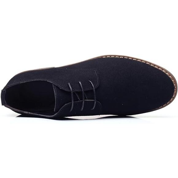 Dadawen Mens Size 10 Black Suede Low Heel Lace Up Oxford Dress Loafer Shoes main image 4